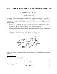 MAE 212: SLAB ANALYSIS OF BULK FORMING PROCESSES =