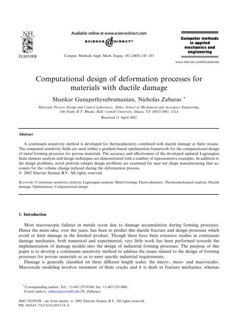 Process Design For Materials With Ductile Damage