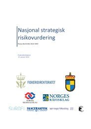 Nasjonal strategisk risikovurdering for ... - Fiskeridirektoratet