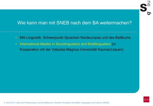 BA Linguistik - Sprachen Nordeuropas und des Baltikums