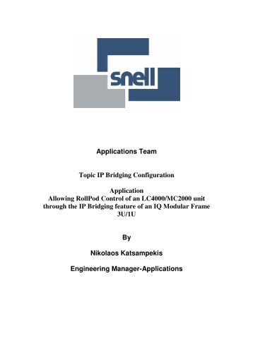 KudosPro IP Bridging Application Note - Snell