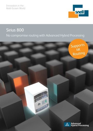 Sirius 800 Series Brochure - Snell