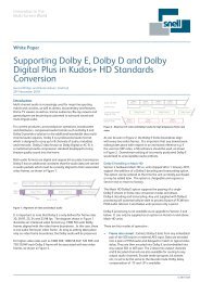 Supporting Dolby E, Dolby D and Dolby Digital Plus in ... - Snell