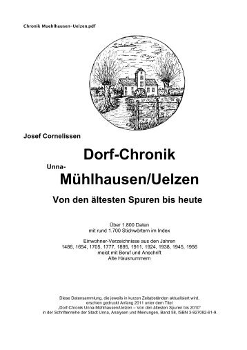 Josef Cornelissen Dorf-Chronik Unna - Chronik Mühlhausen/Uelzen