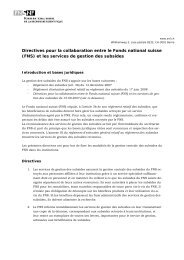 Directives pour la collaboration entre le Fonds national suisse (FNS ...