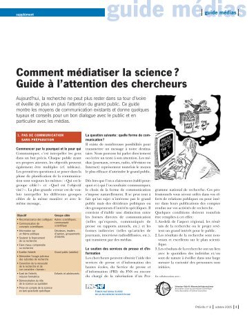 Comment médiatiser la science