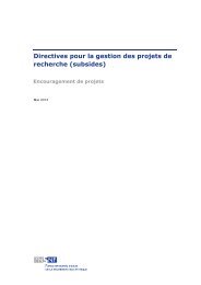 Directives pour la gestion des projets de recherche (subsides)