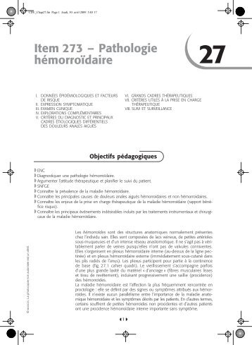 Item 273 – Pathologie hémorroïdaire P - SNFGE