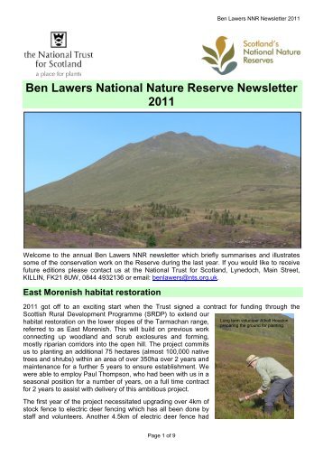 Ben lawers NNR Newsletter 2011 (PDF) - National Trust for Scotland