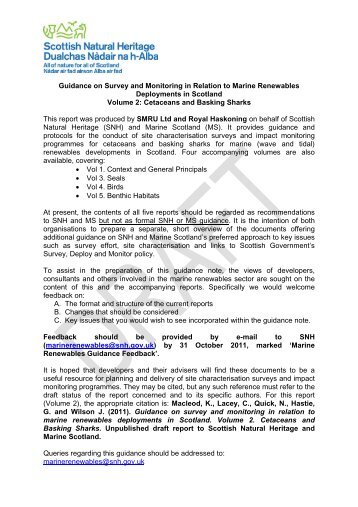 Guidance on Survey and Monitoring in Relation to - Scottish Natural ...