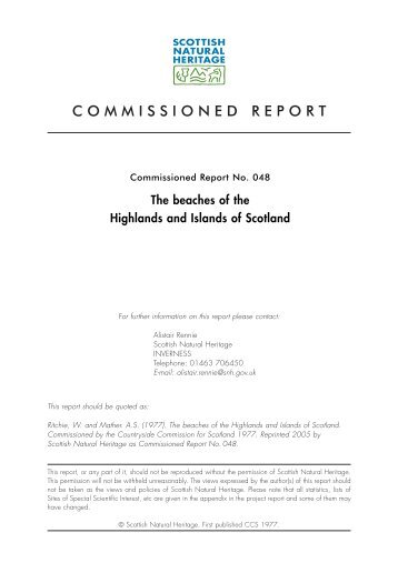 The beaches of the Highlands and Islands of Scotland. Report No. 048