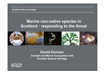Marine non-native species in Scotland : responding to the threat