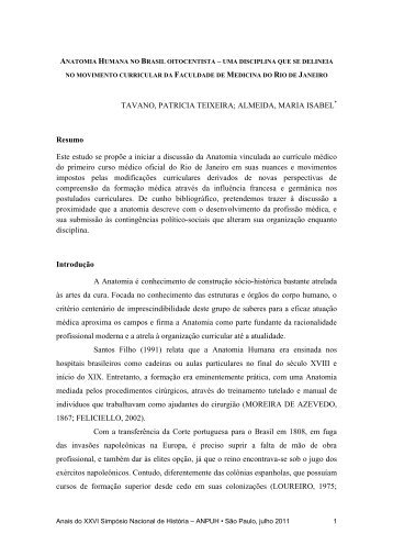 TAVANO, PATRICIA TEIXEIRA; ALMEIDA, MARIA ISABEL Resumo ...