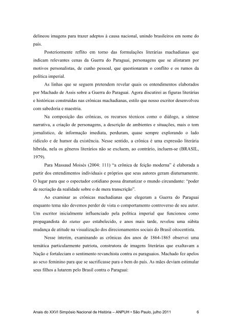 trÃªs literatos e um conflito: a guerra do paraguai - XXVI SimpÃ³sio ...