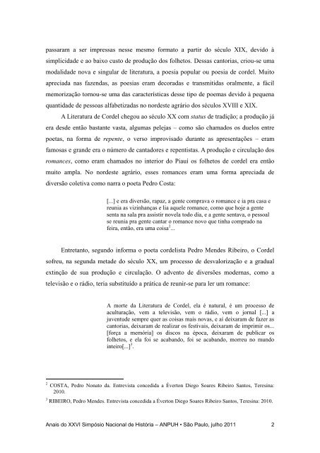 a literatura de cordel no sÃ©culo XXI - XXVI SimpÃ³sio Nacional de ...