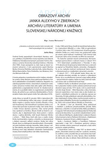 ObrazovÃ½ archÃ­v Janka Alexyho v zbierkach ArchÃ­vu literatÃºry a ...