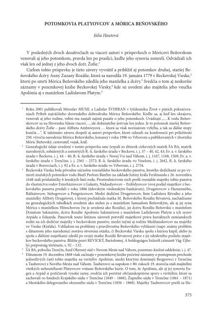 Potomkovia Platyovcov a MÃ³rica BeÅovskÃ©ho