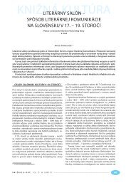 spÃ´sob literÃ¡rnej komunikÃ¡cie na Slovensku v 17. - SlovenskÃ¡ ...
