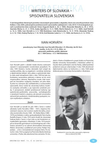 Ivan HorvÃ¡th - SlovenskÃ¡ nÃ¡rodnÃ¡ kniÅ¾nica