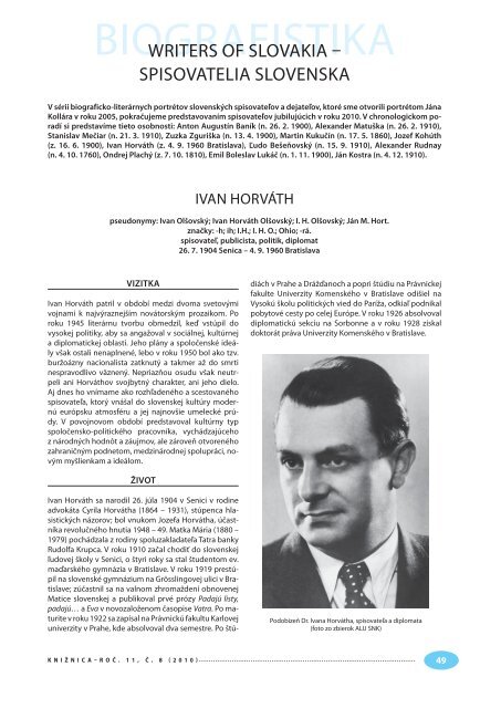 Ivan HorvÃ¡th - SlovenskÃ¡ nÃ¡rodnÃ¡ kniÅ¾nica