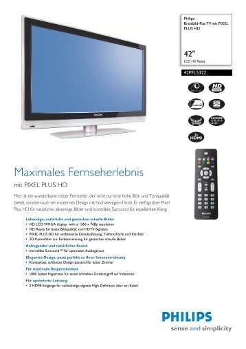 42PFL5322/10 Philips Breitbild-Flat TV mit PIXEL PLUS HD - Snogard