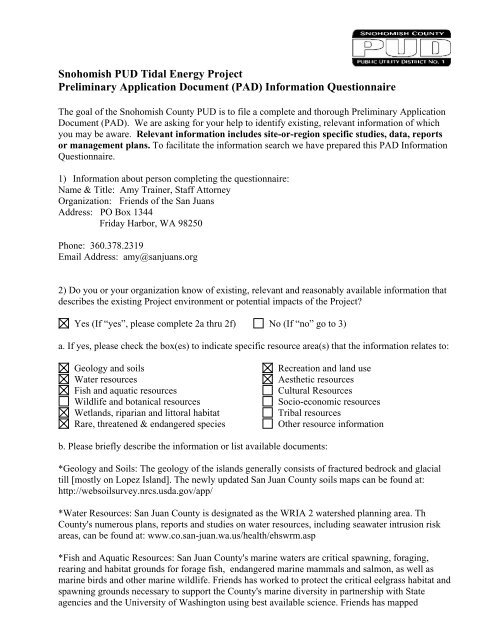 Appendix b pad information request questionnaire - Snohomish ...
