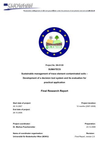 SUMATECS - Final Research Report - SNOWMAN NETWORK