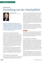 Freistellung von der Arbeitspflicht, in Arbeit und Arbeitsrecht 05 ...