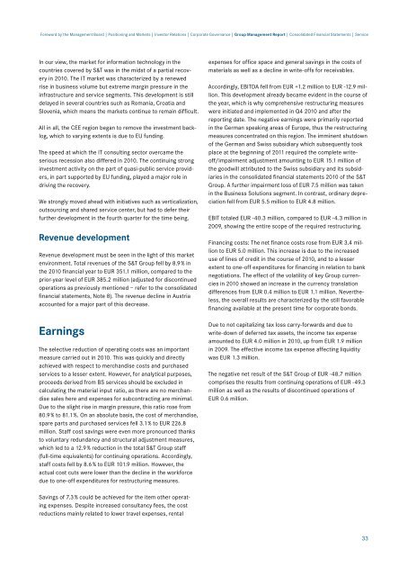 Annual Report 2010 - S&T