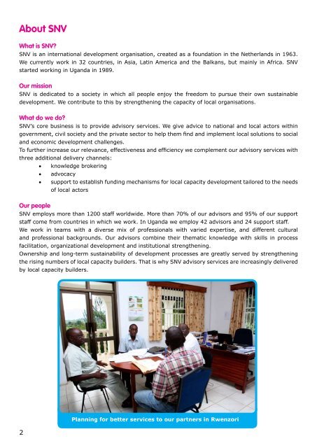 SNV Uganda 2009 Annual Report