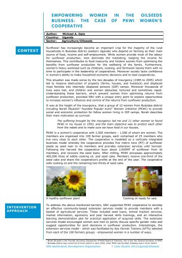 empowering women in the oilseeds business: the case of ... - SNV