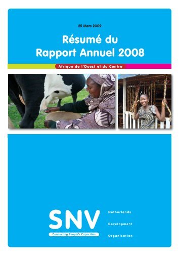 Résumé du Rapport Annuel 2008 - SNV