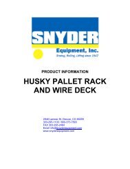 Husky pallet rack and wire deck.pdf - Snyder Equipment, Inc.