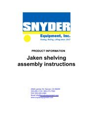 Jaken shelving assembly instructions.pdf - Snyder Equipment, Inc.