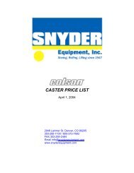 Colson Caster price list - Snyder Equipment, Inc.