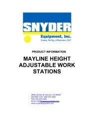 Mayline height adjustable work stations.pdf - Snyder Equipment, Inc.