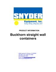 Buckhorn straight wall containers.pdf - Snyder Equipment, Inc.