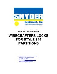 WireCrafters lock options - Snyder Equipment, Inc.