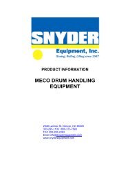 Meco drum handling equipment.pdf - Snyder Equipment, Inc.