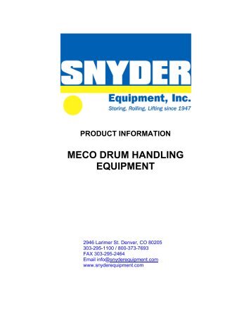 Meco drum handling equipment.pdf - Snyder Equipment, Inc.