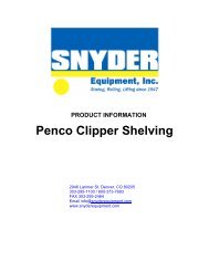 Penco Clipper shelving.pdf - Snyder Equipment, Inc.