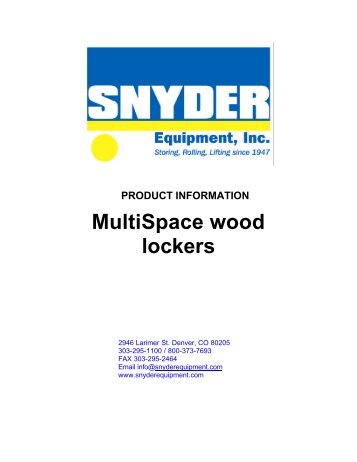 MultiSpace wood lockers.pdf - Snyder Equipment, Inc.