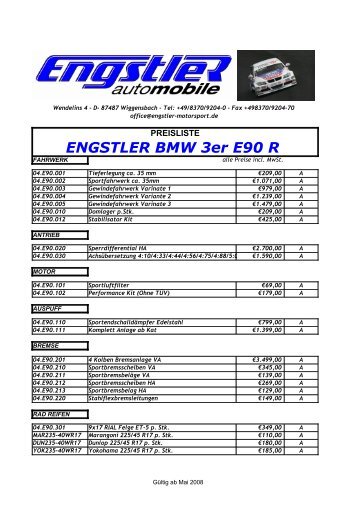 ENGSTLER BMW 3er E90 R - Engstler Tuning