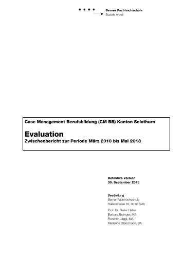 Zwischenbericht Evaluation - Kanton Solothurn