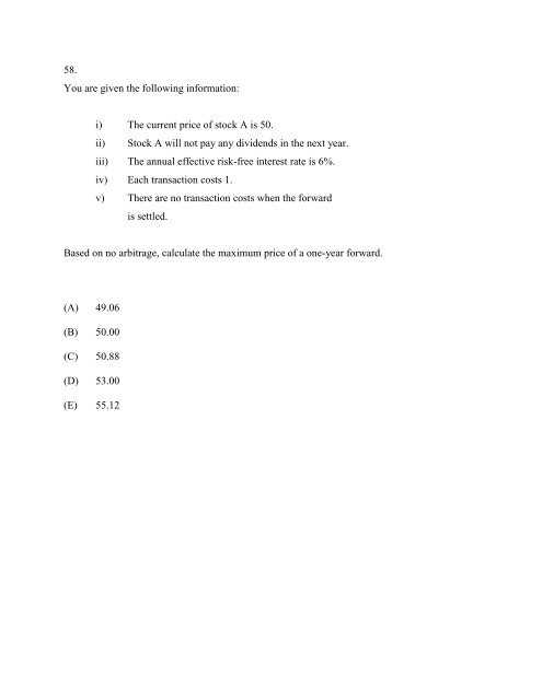 Exam fm sample questions - Society of Actuaries