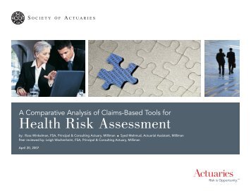 A Comparative Analysis of Claims-Based Tools for Health Risk ...