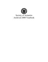 Society of Actuaries Archived 2000 Yearbook