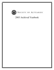 Society of Actuaries - 2003 Archived Yearbook