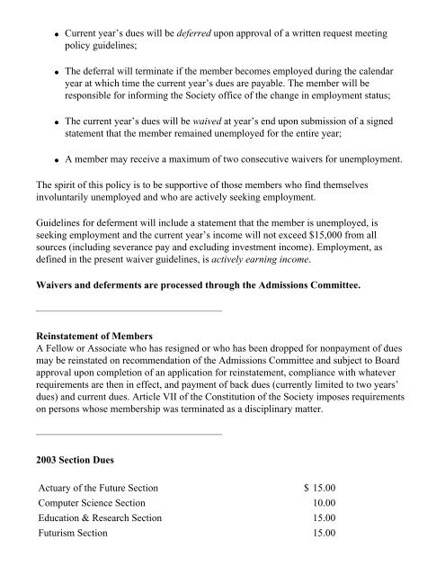 Society of Actuaries - 2003 Archived Yearbook