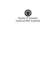 Society of Actuaries Archived 2002 Yearbook